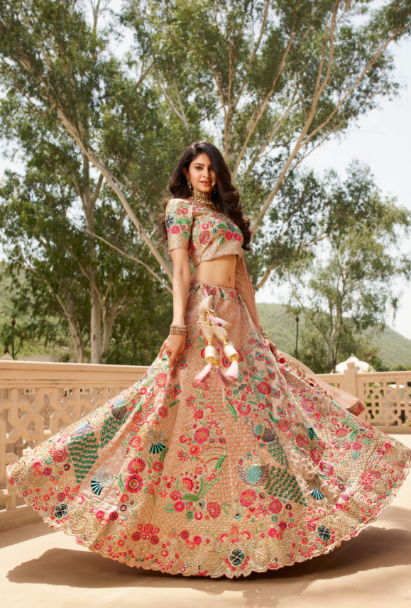 Baby pink deals bridal lehenga