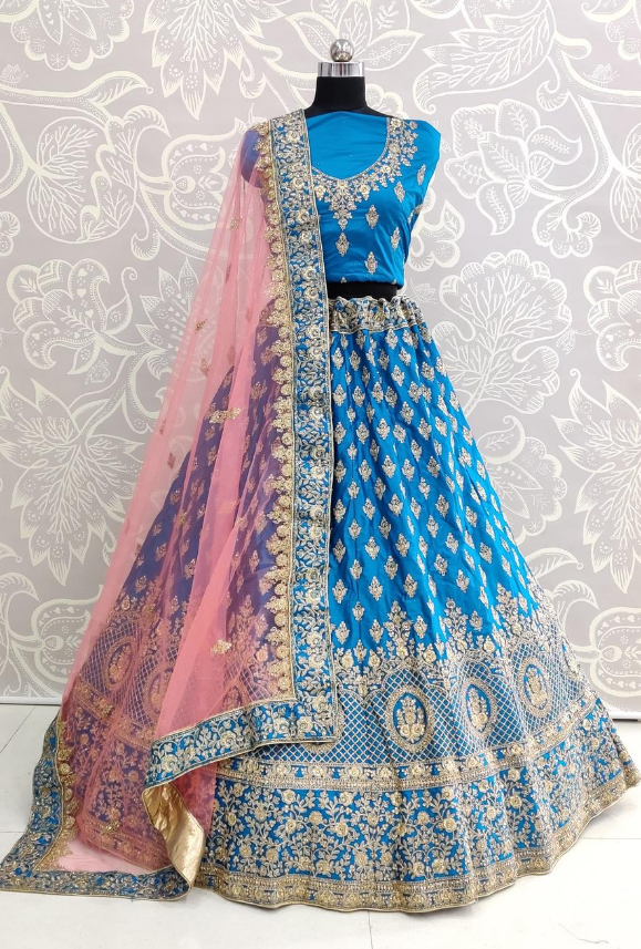 Dulhan lehenga blue on sale colour