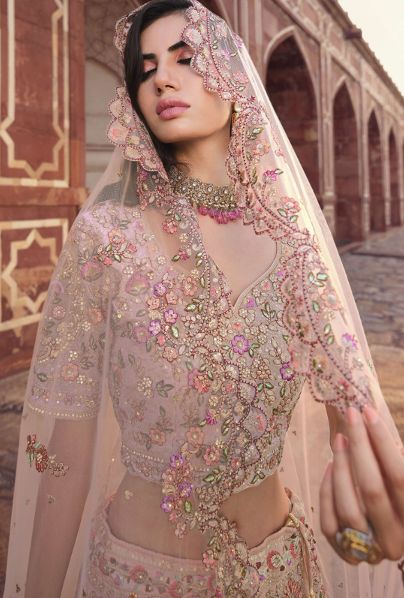 Bride in hotsell pink lehenga