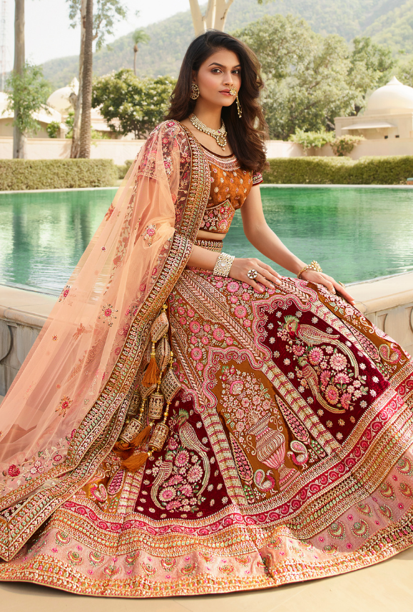 Bridal multicolor clearance lehenga