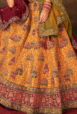 Mustard yellow Bridal Lehenga