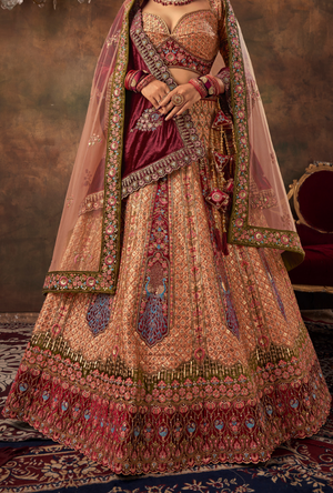 Peach Lehenga Choli