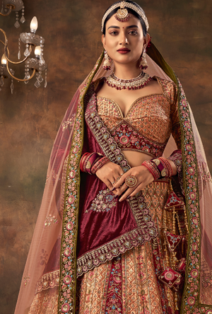 Peach Lehenga Choli