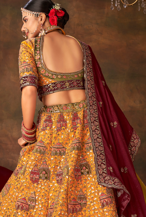 Mustard yellow Bridal Lehenga