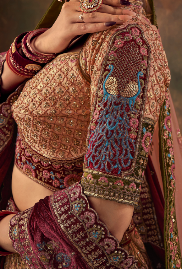 Peach Lehenga Choli