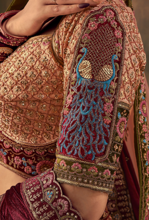 Peach Lehenga Choli