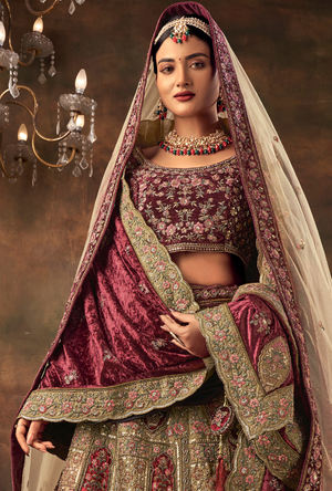 Maroon Bridal Lehenga