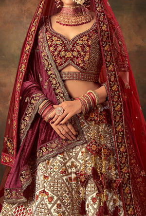 Off white Bridal Lehenga