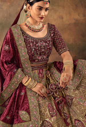 Maroon Bridal Lehenga