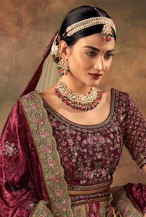 Maroon Bridal Lehenga